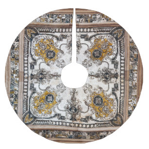 Saia Para Árvore De Natal De Poliéster Patchwork de textura árabe marble