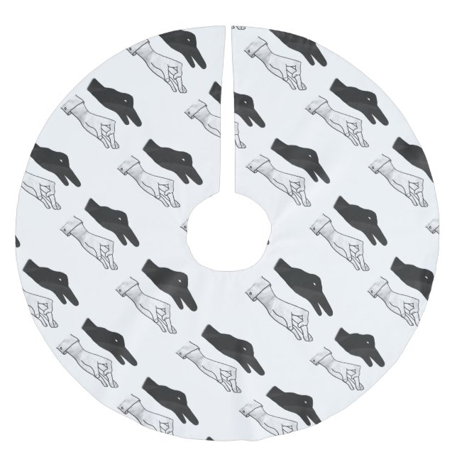 Saia Para Árvore De Natal De Poliéster Pato Silhouette Mão (Frente)