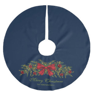 Saia Para Árvore De Natal De Poliéster Pátria De Natal Com Arco Vermelho E Balas