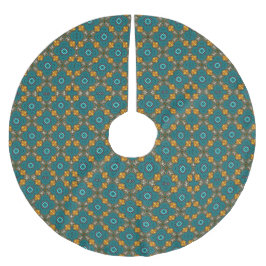 Saia Para Árvore De Natal De Poliéster Pattern With teal,green, orange