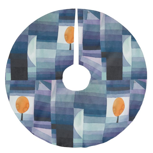 Saia Para Árvore De Natal De Poliéster Paul Klee Abstrato Tree Blue Painting (Frente)