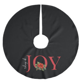 SAIA PARA ÁRVORE DE NATAL DE POLIÉSTER PEDAÇOS DE JOY RED CHRISTMAS POINSETTIA A PRETO,