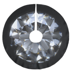 Saia Para Árvore De Natal De Poliéster Pedra de diamante: faísca do espaço negro.