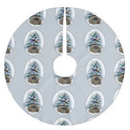 Saia Para Árvore De Natal De Poliéster Pekingese Christmas