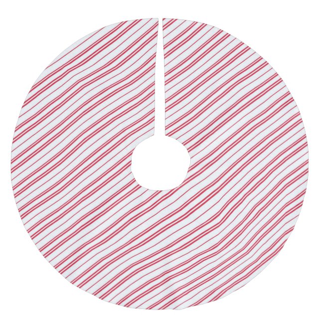 Saia Para Árvore De Natal De Poliéster Peppermint Christmas Candy Cane Stripes (Frente)