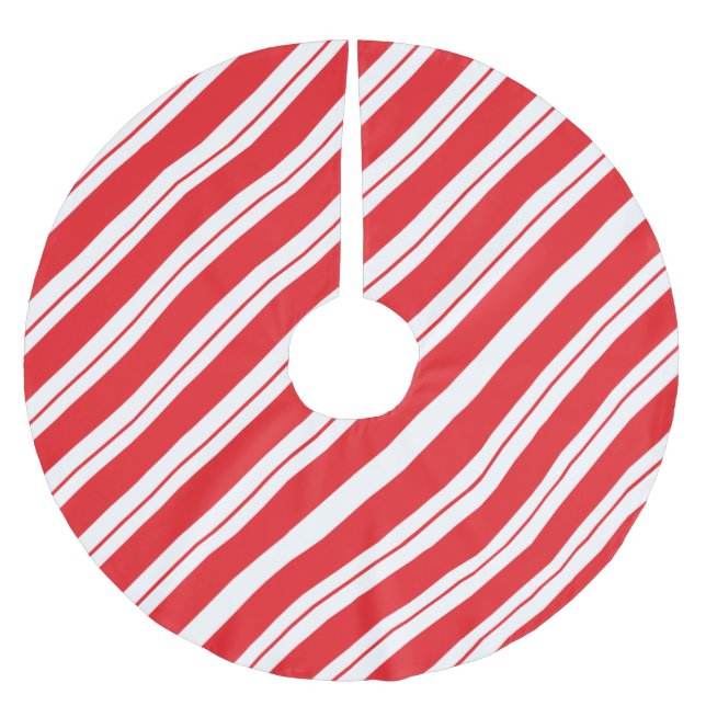 Saia Para Árvore De Natal De Poliéster Peppermint Stripes Christmas Candy Cane  (Frente)