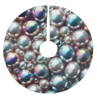 Saia Para Árvore De Natal De Poliéster Pérolas