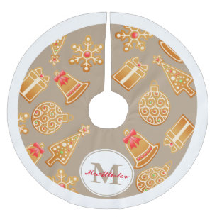 Saia Para Árvore De Natal De Poliéster Personalizado - Ornamentos de Gingerbread