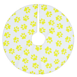 Saia Para Árvore De Natal De Poliéster Pestor De Patas, Patas De Cães, Patas Amarelas