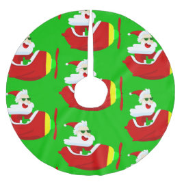 Saia Para Árvore De Natal De Poliéster piloto de avião de natal aviador santa claus engra