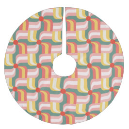 Saia Para Árvore De Natal De Poliéster Pinagens geométricas Abstrato coloridas