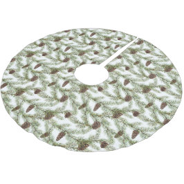 Saia Para Árvore De Natal De Poliéster Pine Boughs e Pine Cones | Pintados À Mão