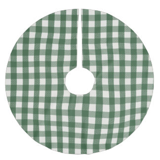 Saia Para Árvore De Natal De Poliéster Pine Needle Lane - Green White Gingham Plaid