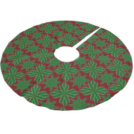 Saia Para Árvore De Natal De Poliéster Pine Snowflakes Garnet Tree Skirt