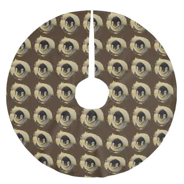 Saia Para Árvore De Natal De Poliéster Pinguim 2014-0801 (Frente)