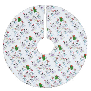Saia Para Árvore De Natal De Poliéster Pinguim de saia de árvore de Natal feliz