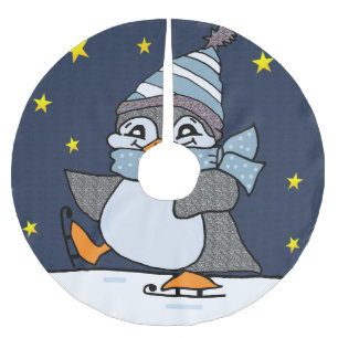 Saia Para Árvore De Natal De Poliéster Pinguim pequeno