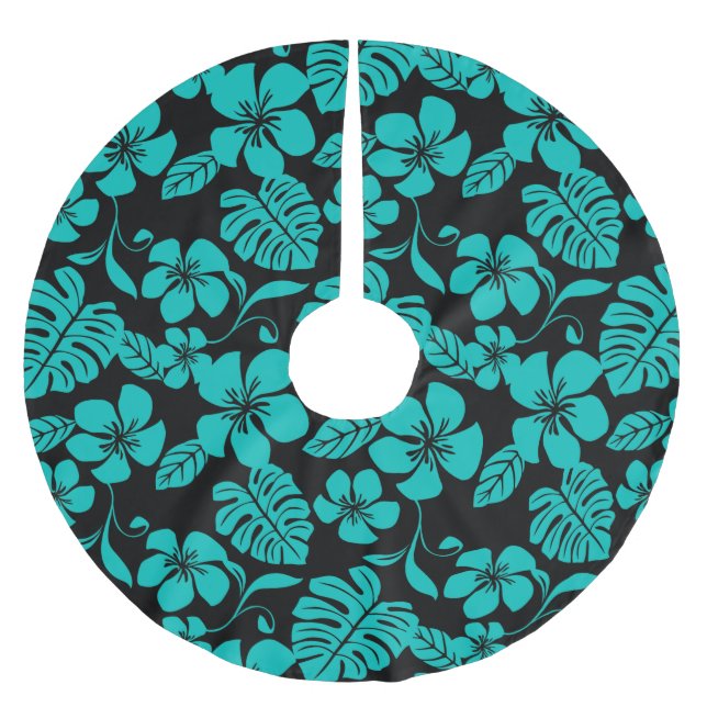 SAIA PARA ÁRVORE DE NATAL DE POLIÉSTER PINK BIKINI (PRETO/TEAL) (Frente)