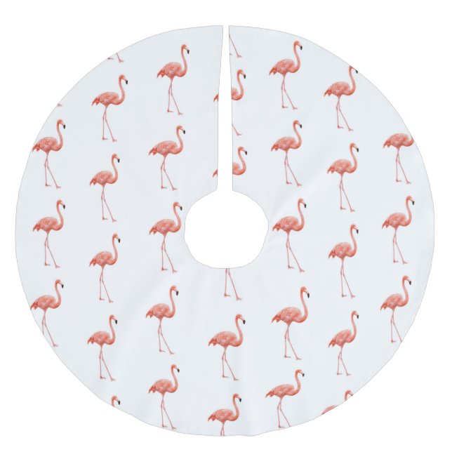 Saia Para Árvore De Natal De Poliéster Pink Flamingo Patterno Feminino (Frente)