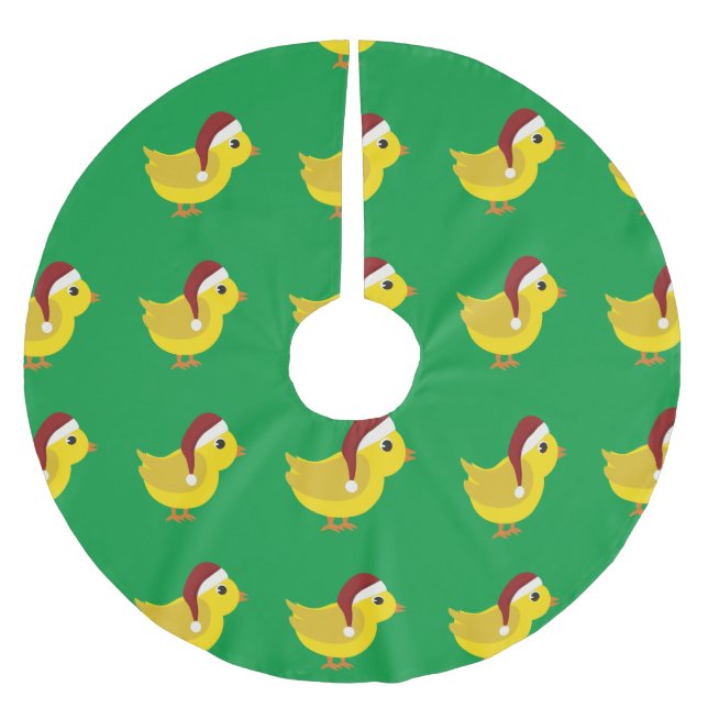 Saia Para Árvore De Natal De Poliéster pintinho papais noeis (Frente)