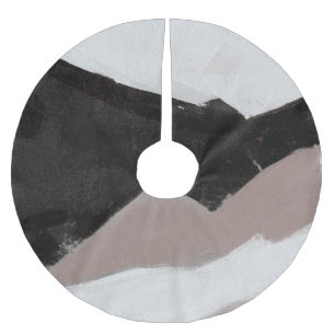 Saia Para Árvore De Natal De Poliéster Pintura mista, design abstrato minimalista.