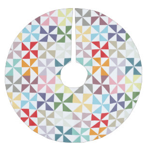 Saia Para Árvore De Natal De Poliéster Pinwheel geométrico colorido