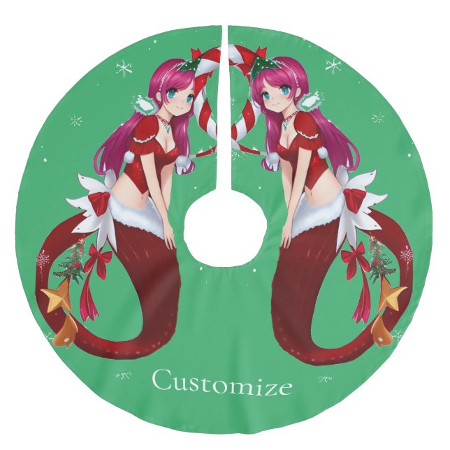 Saia Para Árvore De Natal De Poliéster Pixie Mermaid Thunder_Cove Natal (Frente)