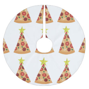 Saia Para Árvore De Natal De Poliéster pizza feia árvore de natal engraçada