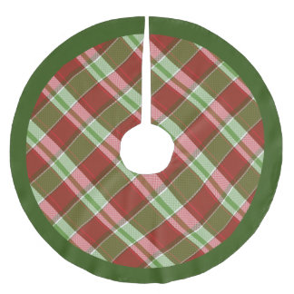 Saia Para Árvore De Natal De Poliéster Plaid Festivo de Natal
