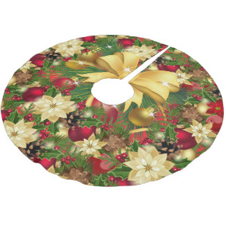 Saia Para Árvore De Natal De Poliéster Poinsetta