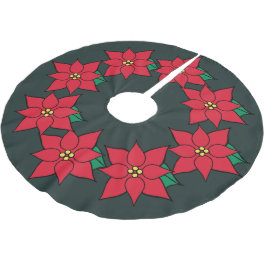 Saia Para Árvore De Natal De Poliéster Poinsettia de Natal em Feriado