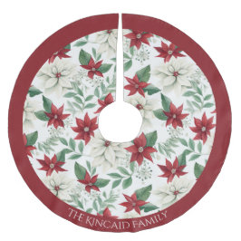 Saia Para Árvore De Natal De Poliéster Poinsettia Nome da Família Árvore de Natal Decênci