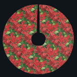 Saia Para Árvore De Natal De Poliéster Poinsettias e Holly Leaves<br><div class="desc">Camiseta num padrão festivo de poinsettia,  com flores vermelhas e profundas,  acompanhadas de folhas sagradas,  verdes e peludas</div>
