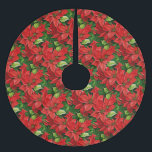 Saia Para Árvore De Natal De Poliéster Poinsettias e Holly Leaves<br><div class="desc">Camiseta num padrão festivo de poinsettia,  com flores vermelhas e profundas,  acompanhadas de folhas sagradas,  verdes e peludas</div>