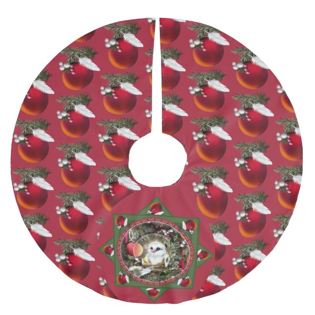 Saia Para Árvore De Natal De Poliéster Pomba Bebê (Frente)