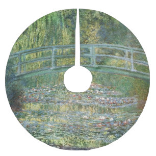 Saia Para Árvore De Natal De Poliéster Ponte Japonesa de Claude Monet Arte de Nenúfar
