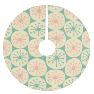Saia Para Árvore De Natal De Poliéster Ponto Atômico Retroativo Mint Rosa Moderno 50 do 