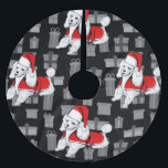 Saia Para Árvore De Natal De Poliéster poodle do xmas santa claus<br><div class="desc">"xmas santa claus poodle ", "dog santa claus",  "poodle papais noeis",  "xmas poodle",  "christmas poodle ", "poodle santa claus",  "feliz cachorro feriado"",  "puppy santa claus"</div>