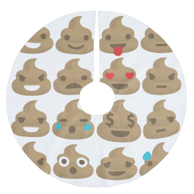 Saia Para Árvore De Natal De Poliéster poop emojis christmas skirt xmas (Frente)