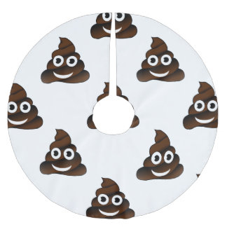 Saia Para Árvore De Natal De Poliéster poop engraçado emoji xmas, saia da árvore de natal