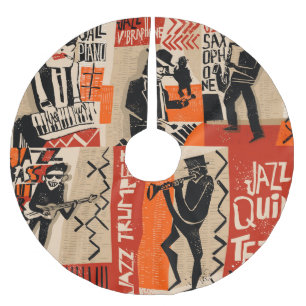 Saia Para Árvore De Natal De Poliéster Poster vintage Legal Jazz
