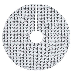 Saia Para Árvore De Natal De Poliéster Presente de Gato   Padrões de gato cúmulo Fundo se