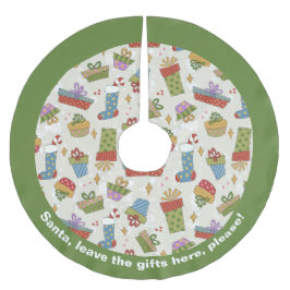 Saia Para Árvore De Natal De Poliéster Presentes de Natal Coloridos