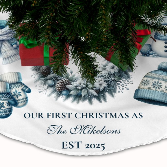 Saia Para Árvore De Natal De Poliéster Primeiro Natal Juntos (Criador carregado)