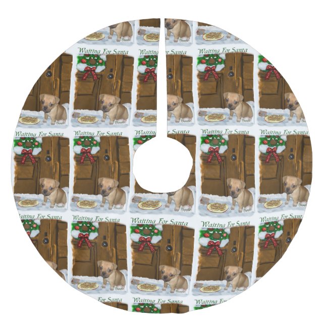 Saia Para Árvore De Natal De Poliéster Puggle Christmas (Frente)