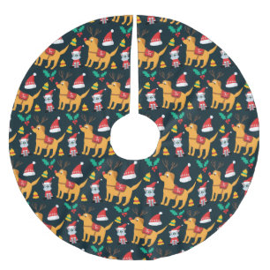 Saia Para Árvore De Natal De Poliéster Pups de Natal