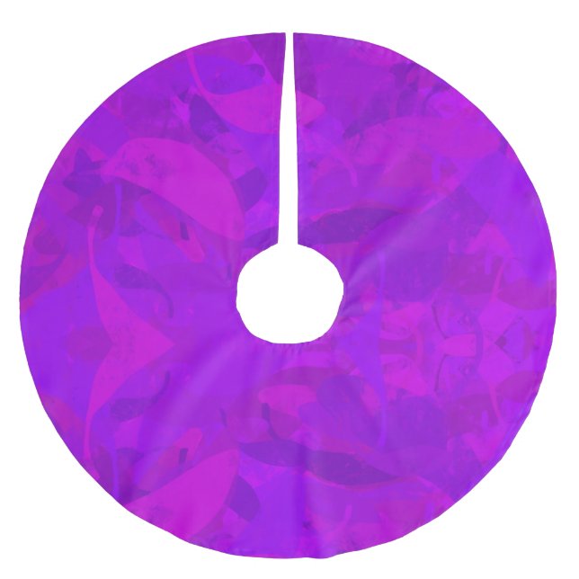 Saia Para Árvore De Natal De Poliéster Purple Pattern (Frente)