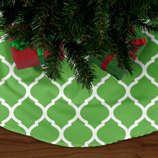 Saia Para Árvore De Natal De Poliéster Quatrefoil marroquino verde