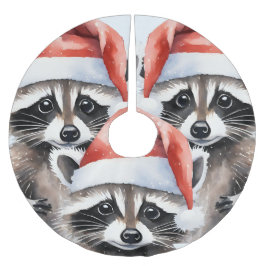 Saia Para Árvore De Natal De Poliéster Raccoon Christmas