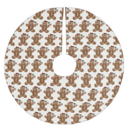 Saia Para Árvore De Natal De Poliéster Rapariga de pão com Arco vermelho e doces